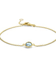 14K Geelgoud Armband Blauw Topaas 16,5 - 19 Cm 4024759 - PansiteNederland.nl