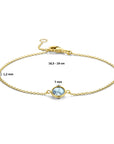 14K Geelgoud Armband Blauw Topaas 16,5 - 19 Cm 4024759 - PansiteNederland.nl