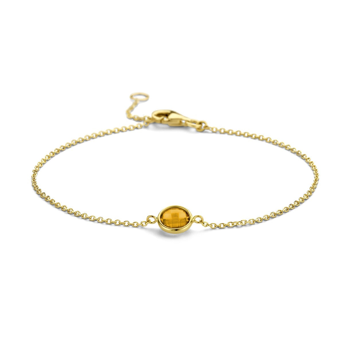 Fantasy Collection Armband citrien 16,5 - 19 cm 14K geelgoud