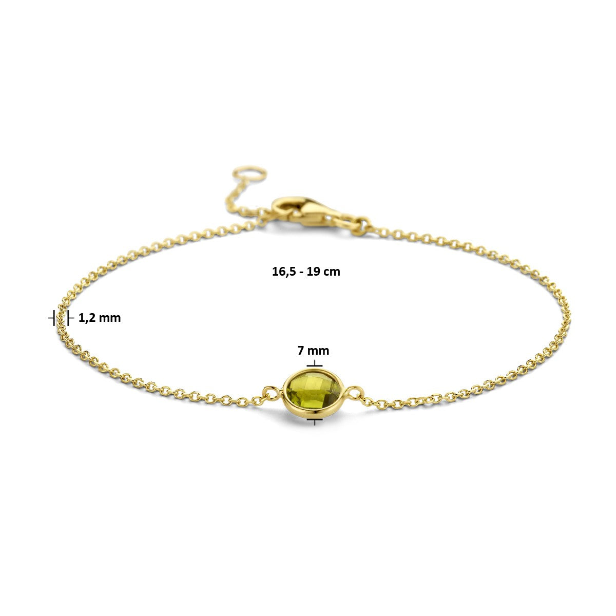 Fantasy Collection Armband peridot 16,5 - 19 cm 14K geelgoud