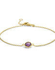 14K Geelgoud Armband Amethist 16,5 - 19 Cm 4024762 - PansiteNederland.nl