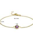 14K Geelgoud Armband Amethist 16,5 - 19 Cm 4024762 - PansiteNederland.nl
