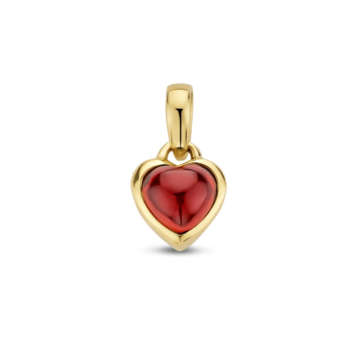 Fantasy Collection Hanger hart granaat 14K geelgoud