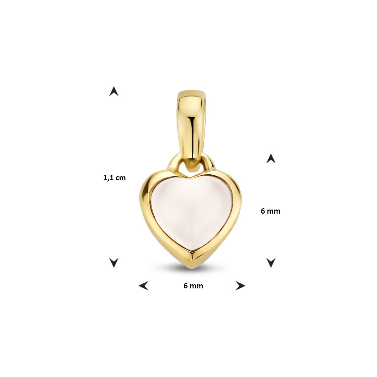 Fantasy Collection Hanger hart maansteen 14K geelgoud