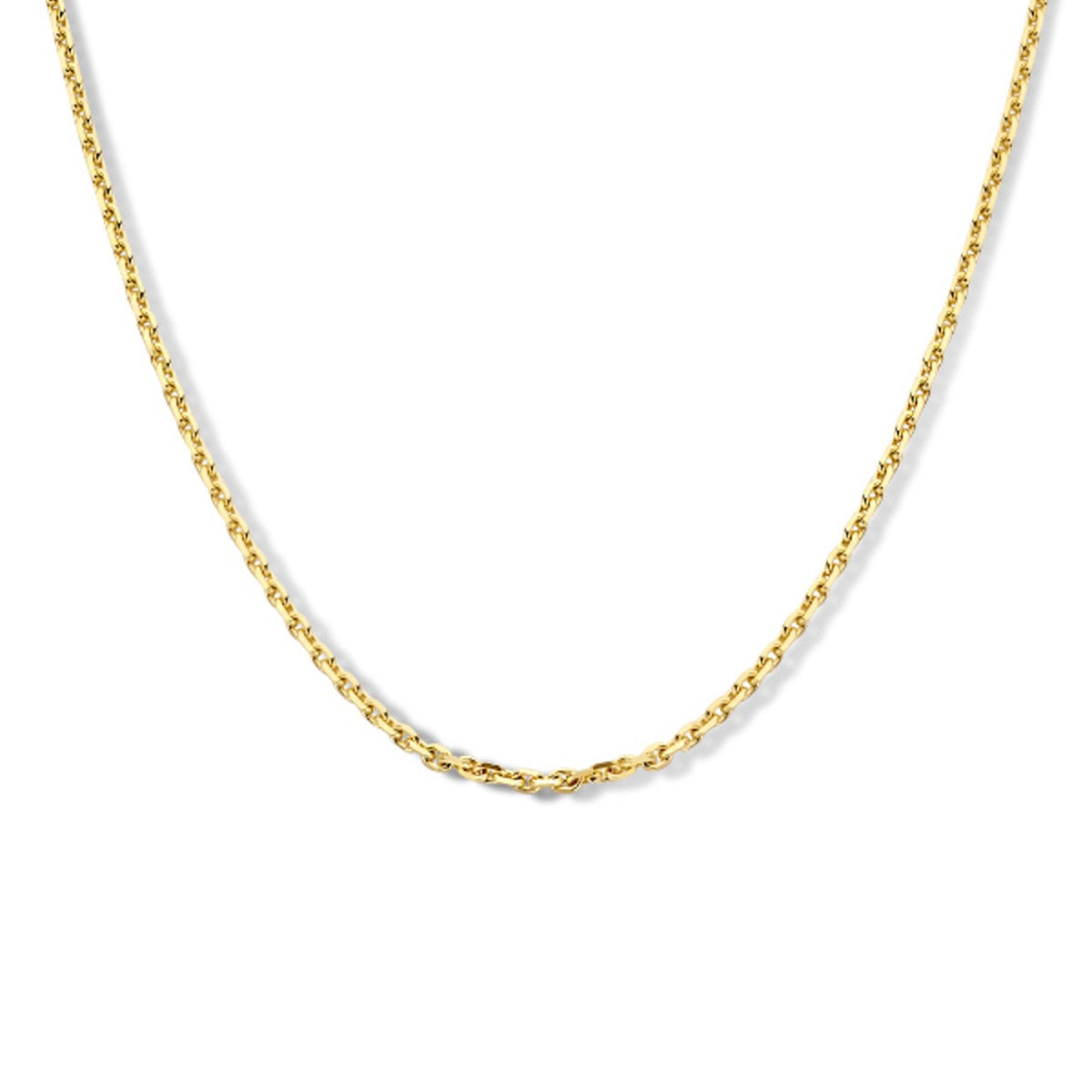 Fantasy Collection Collier anker gediamanteerd 1,9 mm 14K geelgoud