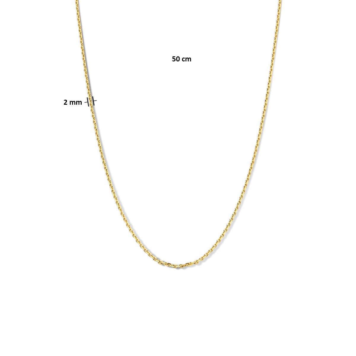 Fantasy Collection Collier anker gediamanteerd 1,9 mm 14K geelgoud