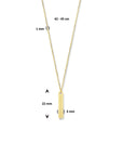 14K geelgoud graveercollier plaat 4,0 mm 42 - 45 cm 4024806 - PansiteNederland.nl