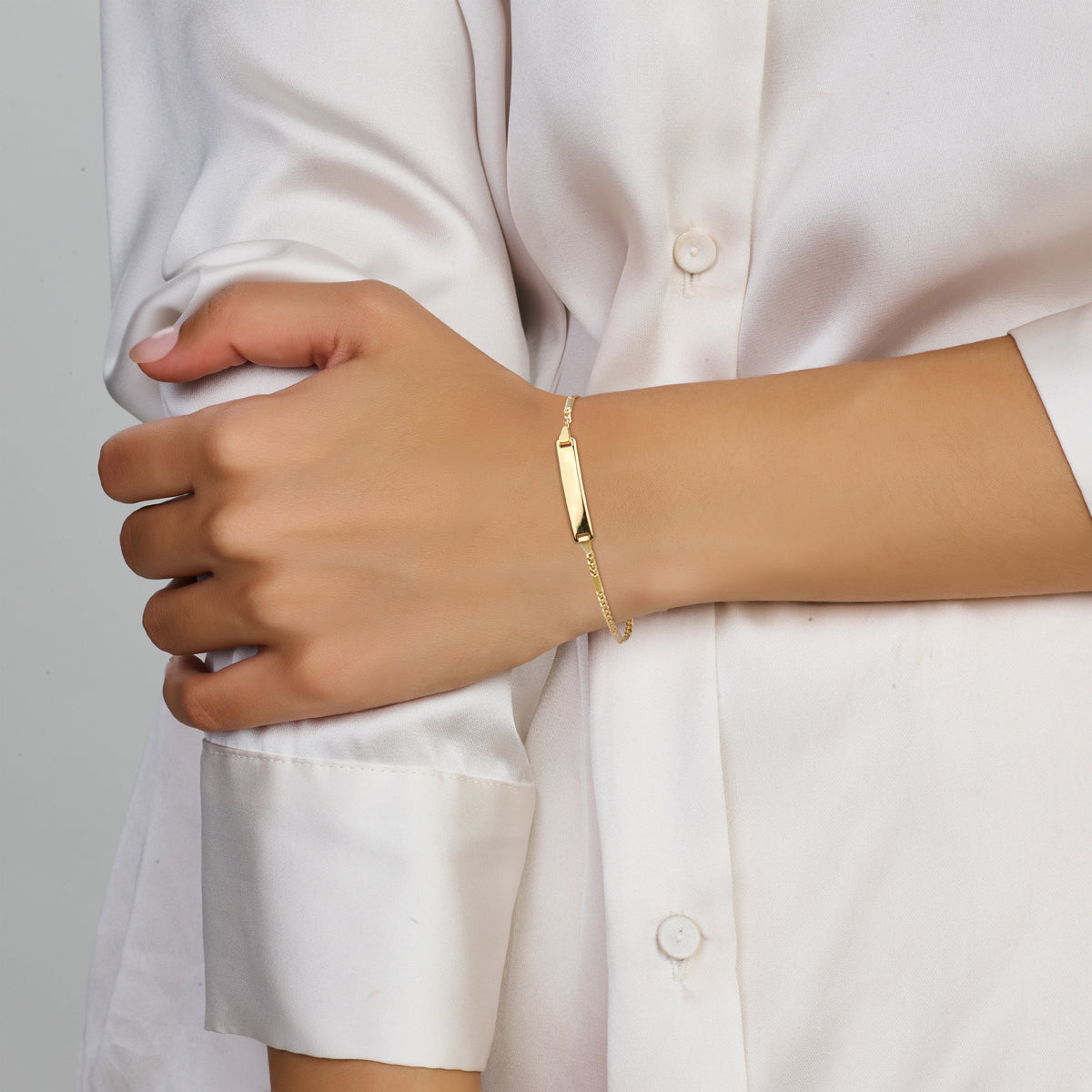 Graveerarmband plaat 5,0 mm 14K geelgoud