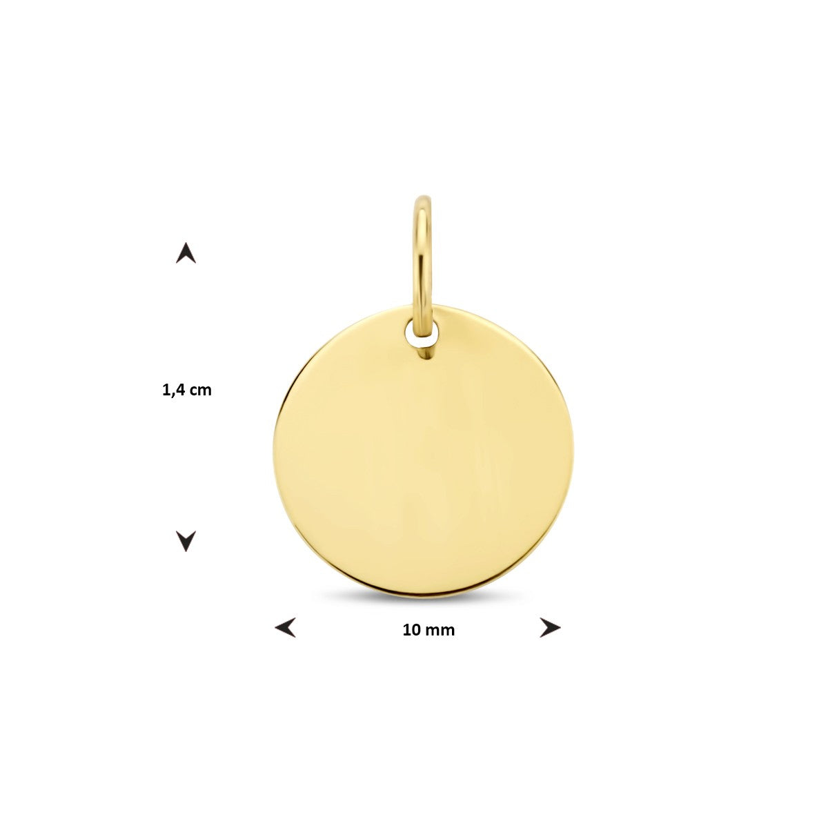 Fantasy Collection Graveerhanger rond 10 mm 14K geelgoud