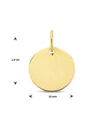 14K geelgoud graveerhanger rond 4024810 - PansiteNederland.nl