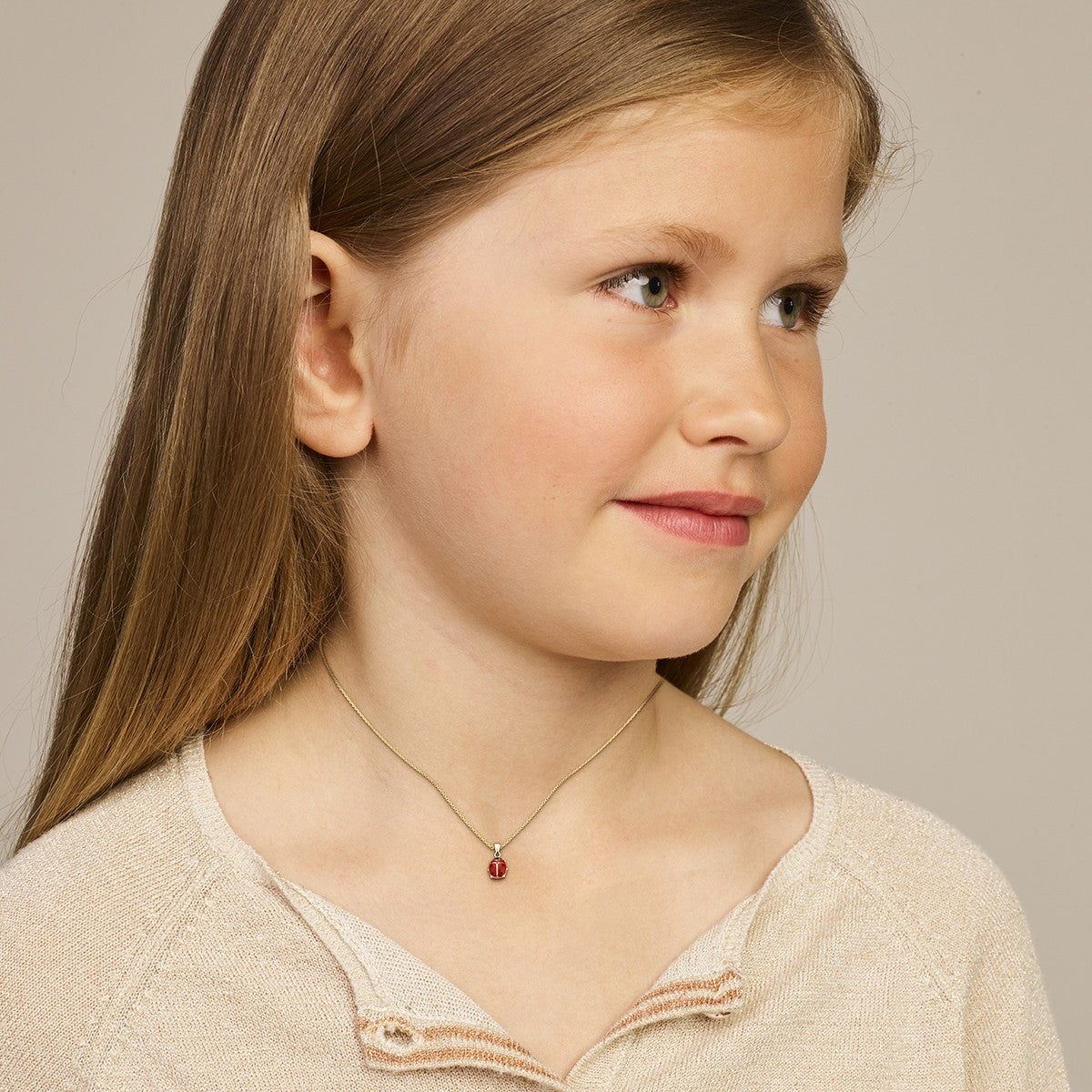 Fantasy Collection Hanger lieveheersbeestje emaille 14K geelgoud