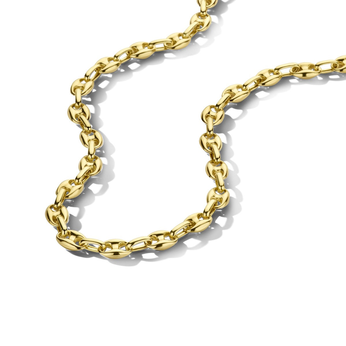 Fantasy Collection Collier koffieboon 5,8 mm 43 cm 14K geelgoud