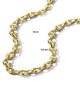 14K geelgoud collier koffieboon 5,8 mm 43 cm 4025121 - PansiteNederland.nl