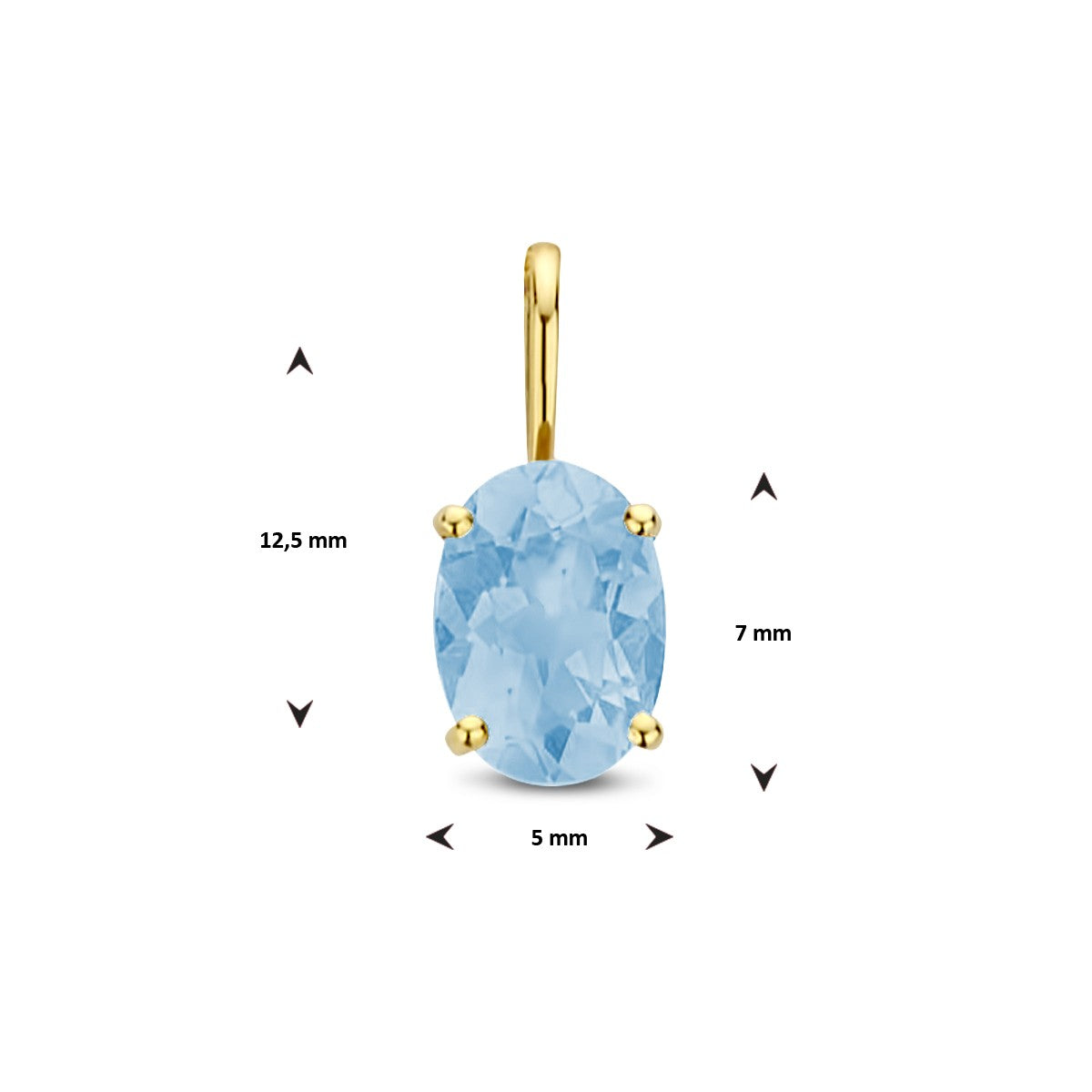 Fantasy Collection Hanger blauw topaas 14K geelgoud