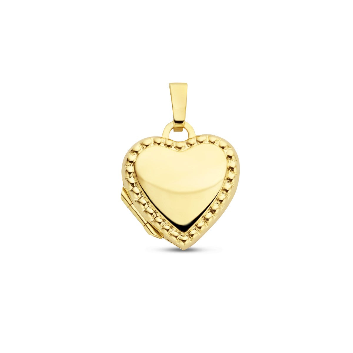 Fantasy Collection Medaillon hart bolletjes 14 mm 14K geelgoud hanger