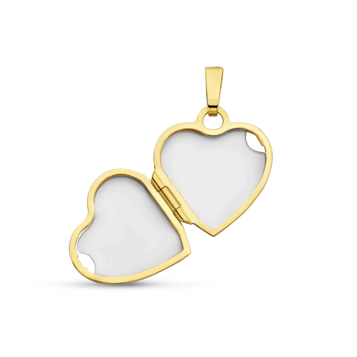 Fantasy Collection Medaillon hart bolletjes 14 mm 14K geelgoud hanger