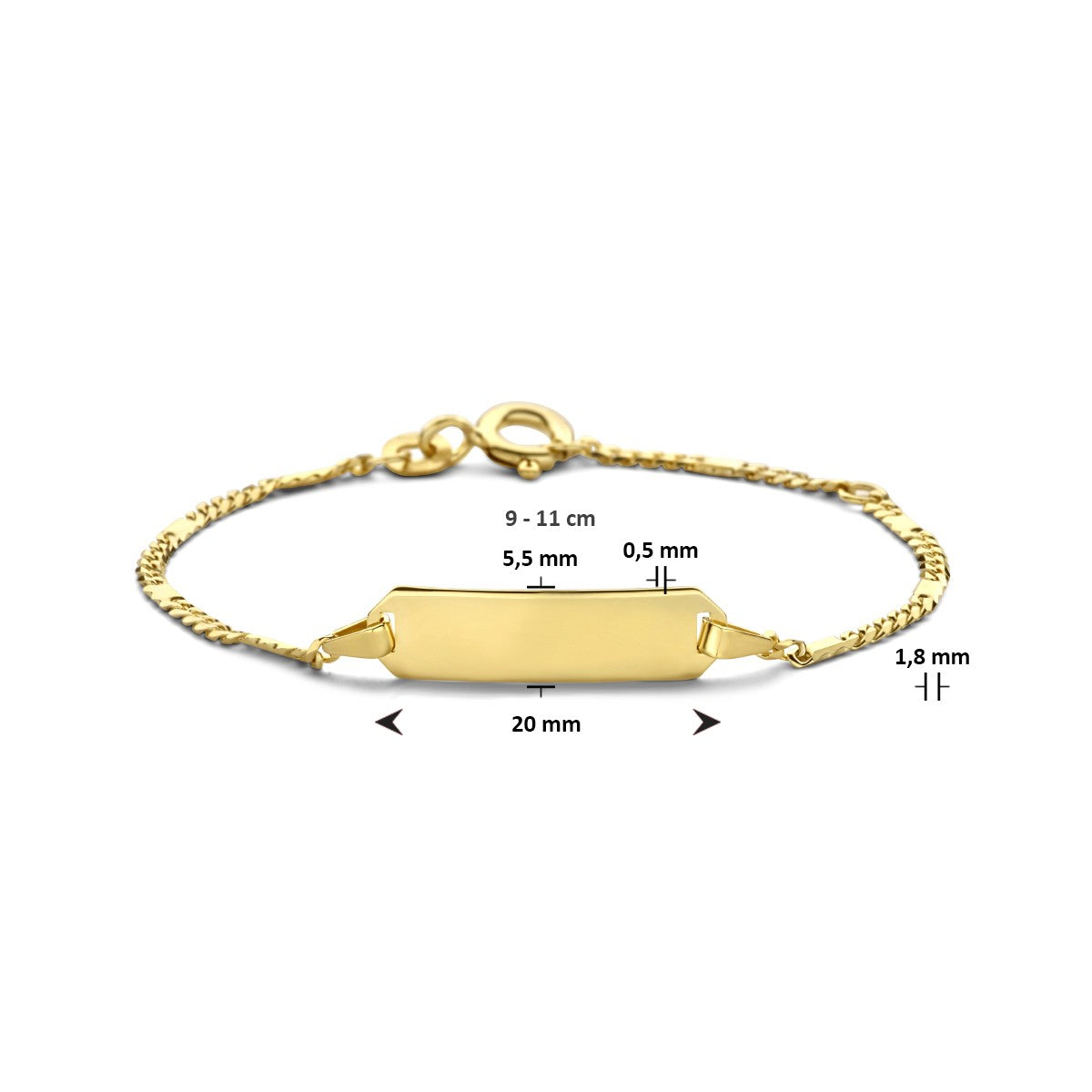 graveerarmband plaat 5,5 mm 14K geelgoud - PansiteNederland.nl