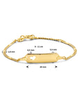 graveerarmband hart plaat 5,5 mm 14K geelgoud - PansiteNederland.nl