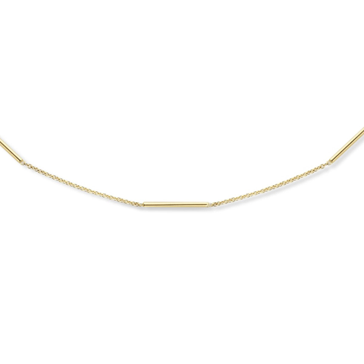Fantasy Collection Collier balkjes 43 - 45 cm 1,3 mm 14K geelgoud