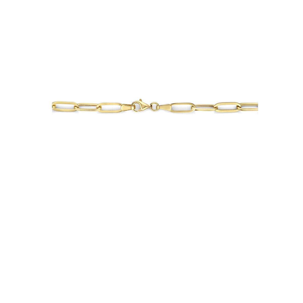 Fantasy Collection Collier paperclip platte buis 5,0 mm 44 cm 14K geelgoud