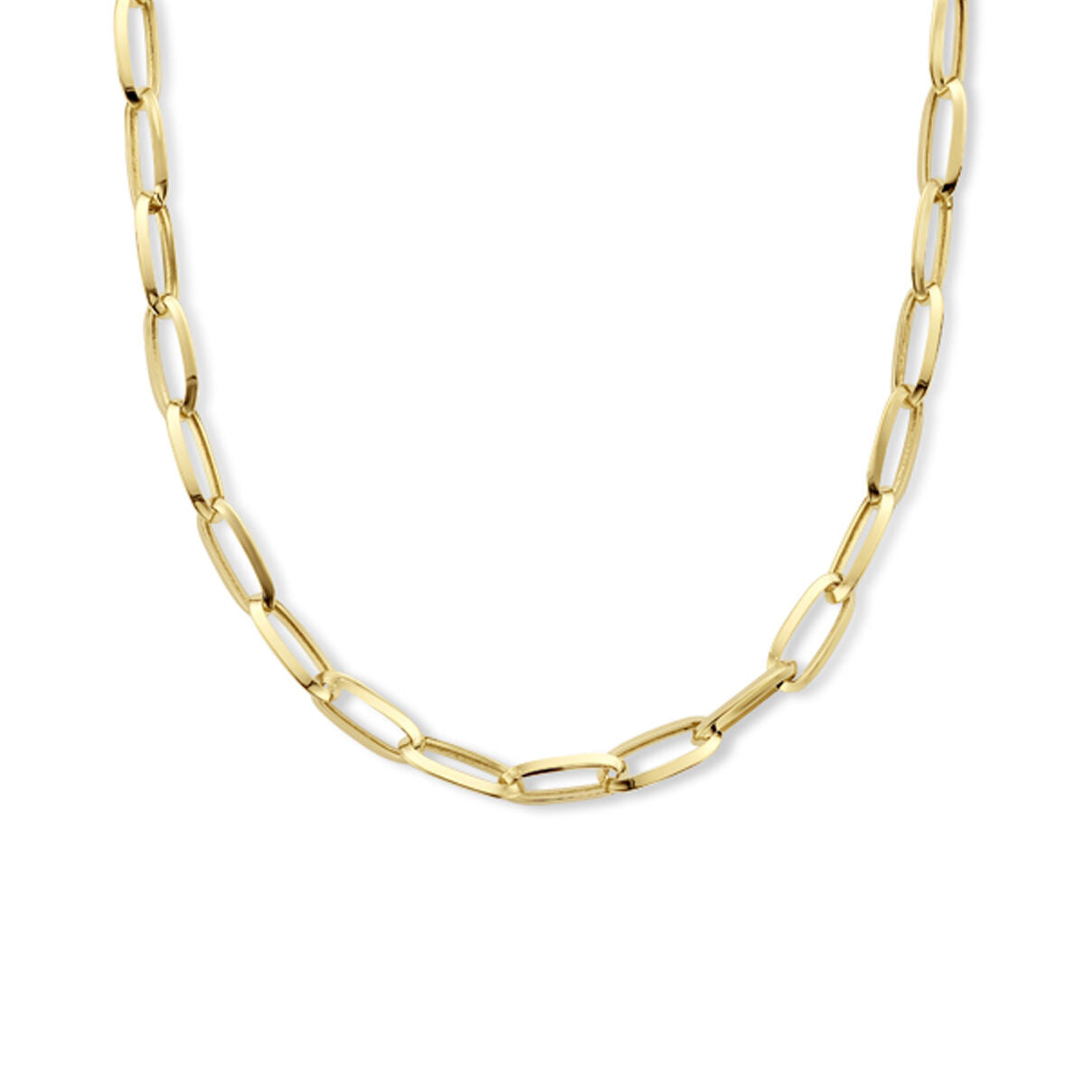 Fantasy Collection Collier paperclip spitse buis 6,0 mm 43 cm 14K geelgoud