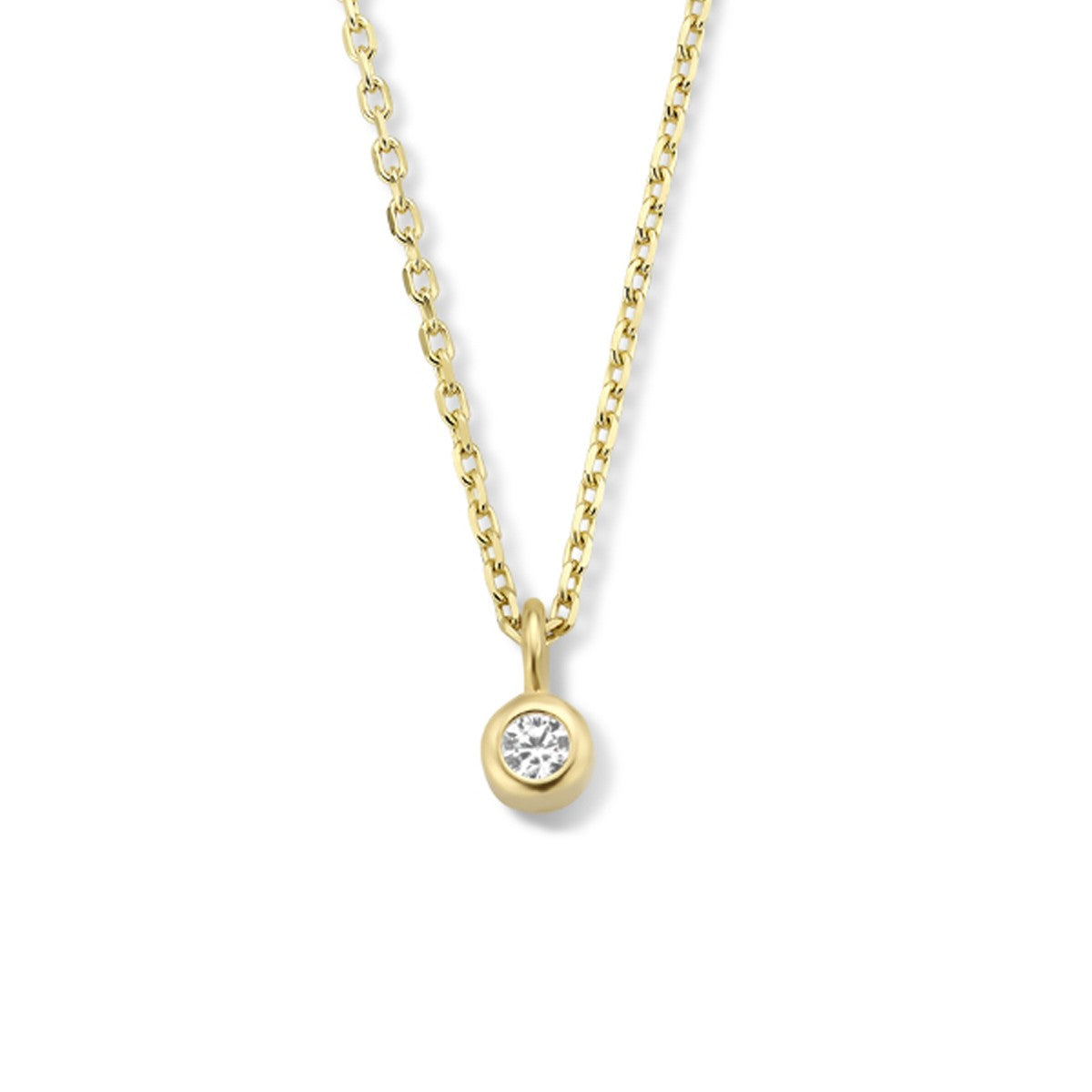 Fantasy Collection Collier zirkonia 41 + 3 cm 14K geelgoud