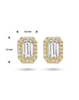14K Geelgoud Oorknoppen Zirkonia Halo 4025246 - PansiteNederland.nl