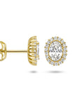 14K Geelgoud Oorknoppen Zirkonia Halo 4025291 - PansiteNederland.nl