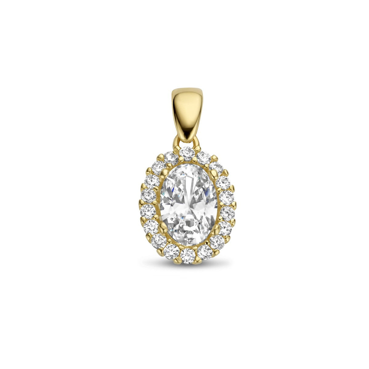 Fantasy Collection Hanger zirkonia halo 14K geelgoud