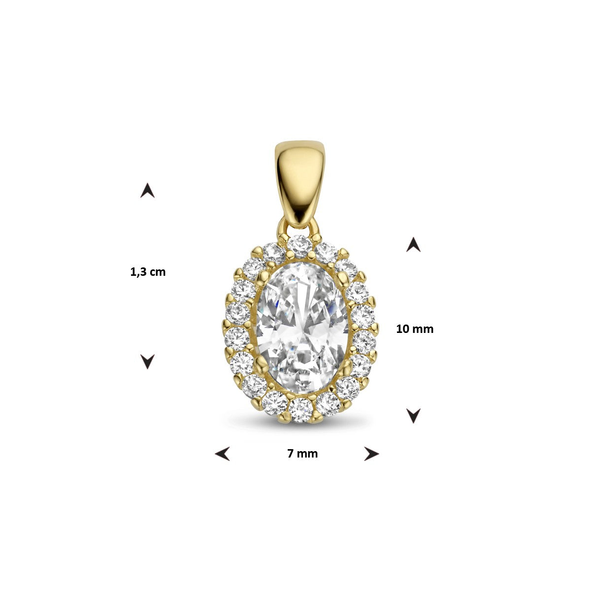 Fantasy Collection Hanger zirkonia halo 14K geelgoud