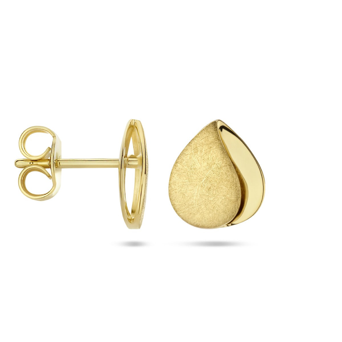 Fantasy Collection Oorbellen poli/mat 14K geelgoud
