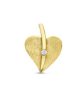 14K geelgoud hanger hart gescratcht diamant 0.04ct h si 4025344 - PansiteNederland.nl