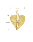 14K geelgoud hanger hart gescratcht diamant 0.04ct h si 4025344 - PansiteNederland.nl