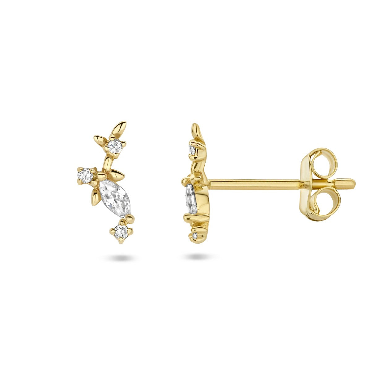 Gouden oorknoppen zirkonia - PSN4025357 - PansiteNederland.nl