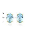 Gouden oorknoppen blauw topaas - PSN4025635 - PansiteNederland.nl