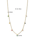 14K geelgoud collier meerdere kleuren zirkonia 40 - 42 - 44 cm 4025677 - PansiteNederland.nl
