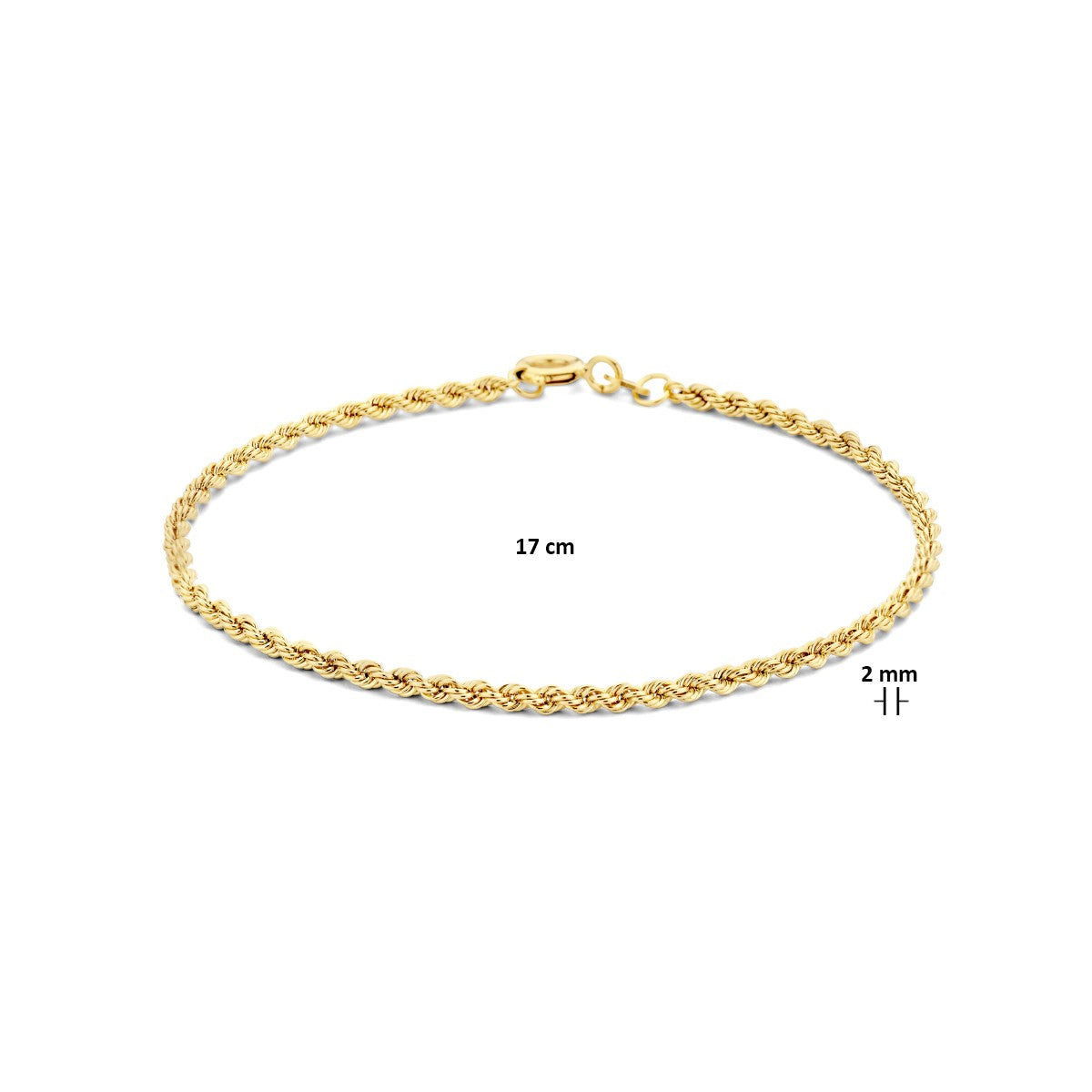 Fantasy Collection Armband koord 2,1 mm 14K geelgoud