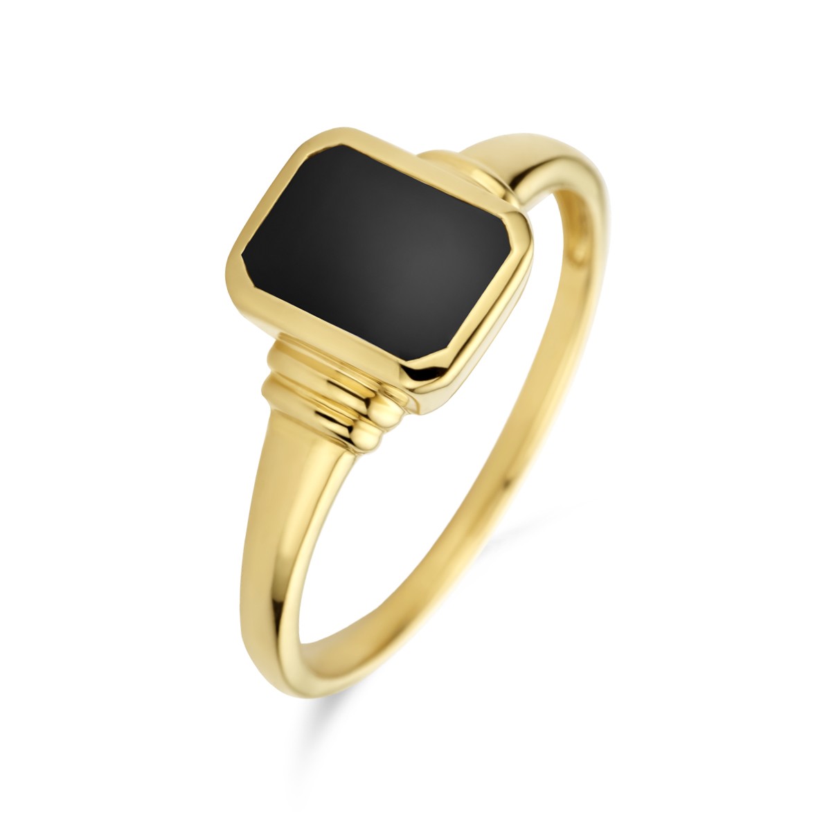 Ring zwarte onyx 14K geelgoud 9 mm – 4025631