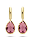 14K Geelgoud Klapoorringen Rhodoliet Kwarts 4025765 - PansiteNederland.nl