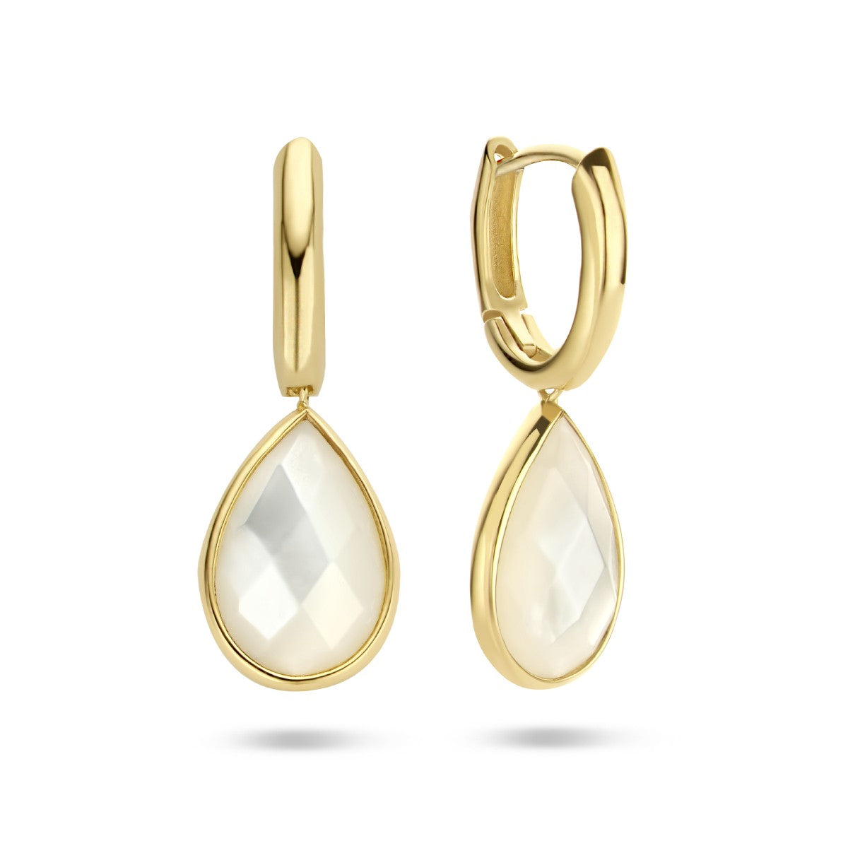 Fantasy Collection Oorbellen parelmoer 26 mm 14K geelgoud