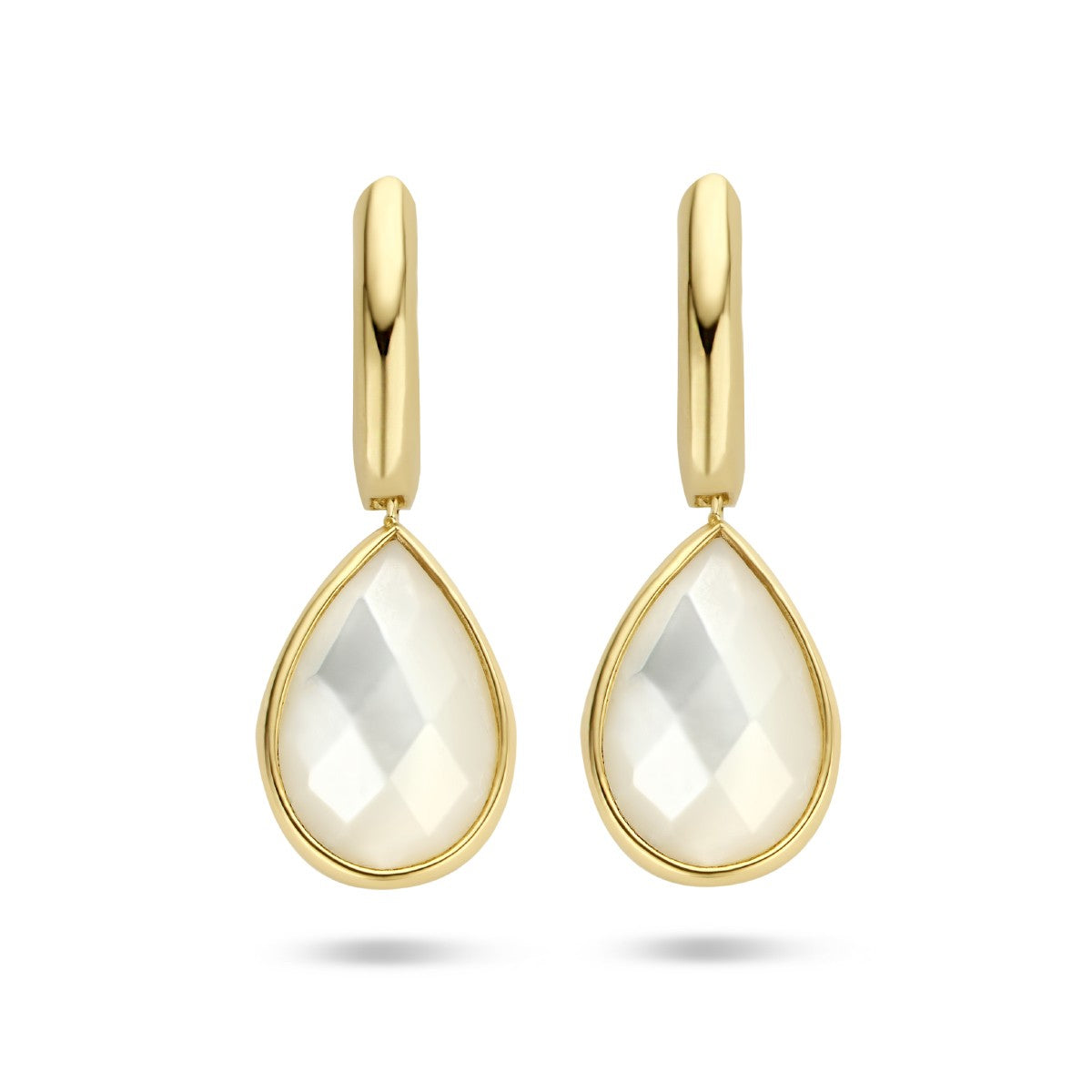 Fantasy Collection Oorbellen parelmoer 26 mm 14K geelgoud
