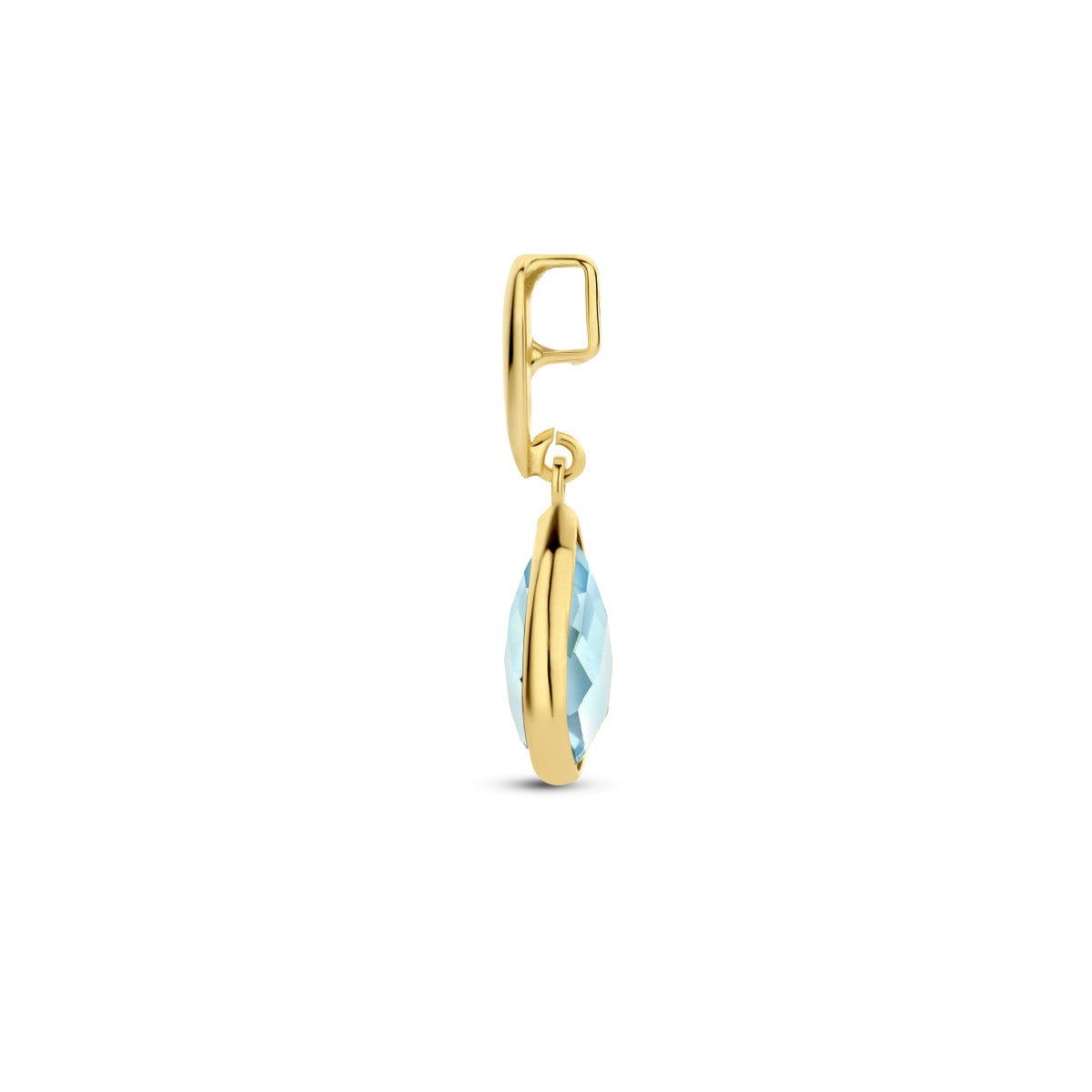 Fantasy Collection Hanger blauw topaas 12,5 mm 14K geelgoud