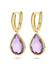 14K Geelgoud Klapoorringen Amethist 4025807 - PansiteNederland.nl