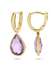 14K Geelgoud Klapoorringen Amethist 4025807 - PansiteNederland.nl