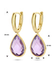 14K Geelgoud Klapoorringen Amethist 4025807 - PansiteNederland.nl