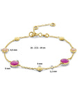 14K Geelgoud Armband Robijn, Opaal En Rondjes 16 - 17,5 - 19 Cm 4025862 - PansiteNederland.nl