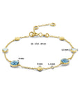 14K Geelgoud Armband London Blue En Blauw Topaas En Rondjes 16 - 17,5 - 19 Cm 4025867 - PansiteNederland.nl