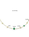 14K geelgoud collier groen agaat, kwartsiet en rondjes 41 - 43 - 45 cm 4025870 - PansiteNederland.nl