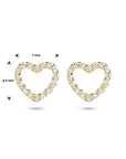 Geelgouden oorknoppen hart zirkonia 4025884 - PansiteNederland.nl