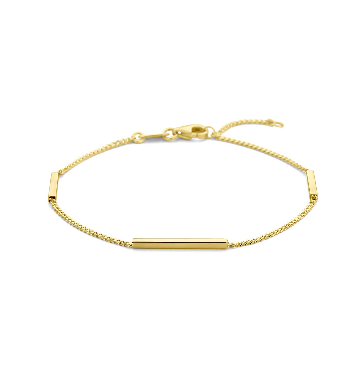 Fantasy Collection Armband balkjes 17 - 19 cm 14K geelgoud